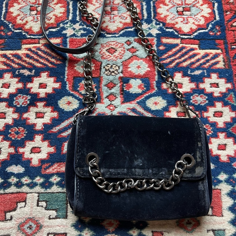 Zara Velvet Chain Crossbody Purse